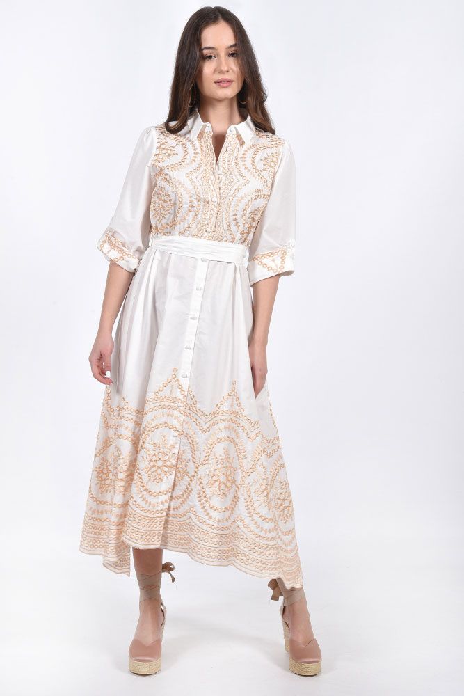 Printed white dress